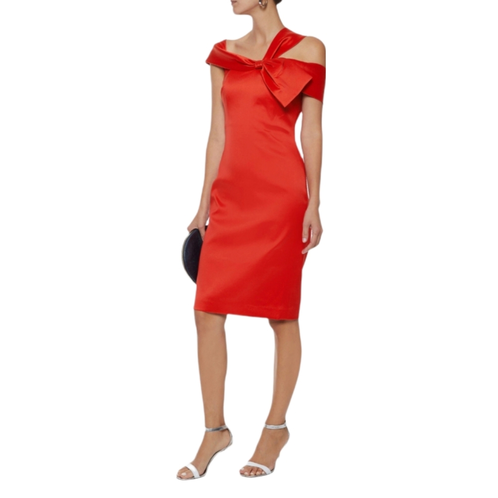 BADGLEY MISCHKA One Shoulder Bow Cocktail Dress